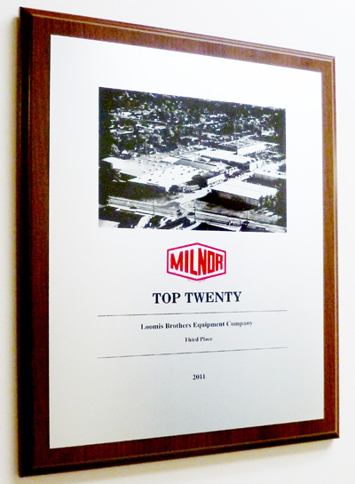 loomis bros awarded 3rd place in world wide milnor sales